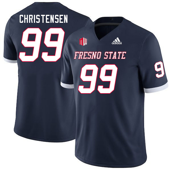 Men #99 Ezra Christensen Fresno State Bulldogs College Football Jerseys Stitched Sale-Navy